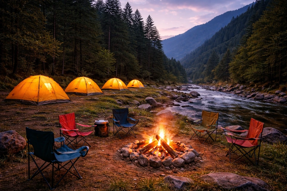 Camping experience in Tirthan Valley near Tirthan Midpoint Homestay